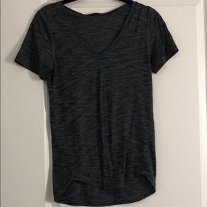 V neck dark grey lulu lemon shirt